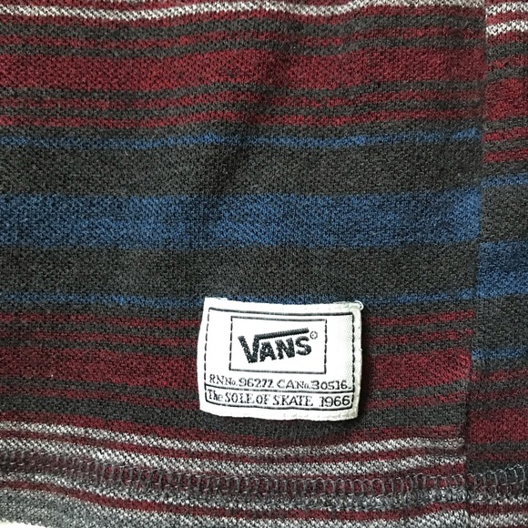 Vans Maroon and Blue Striped Lightweight Hoodie - Picture 3 of 5